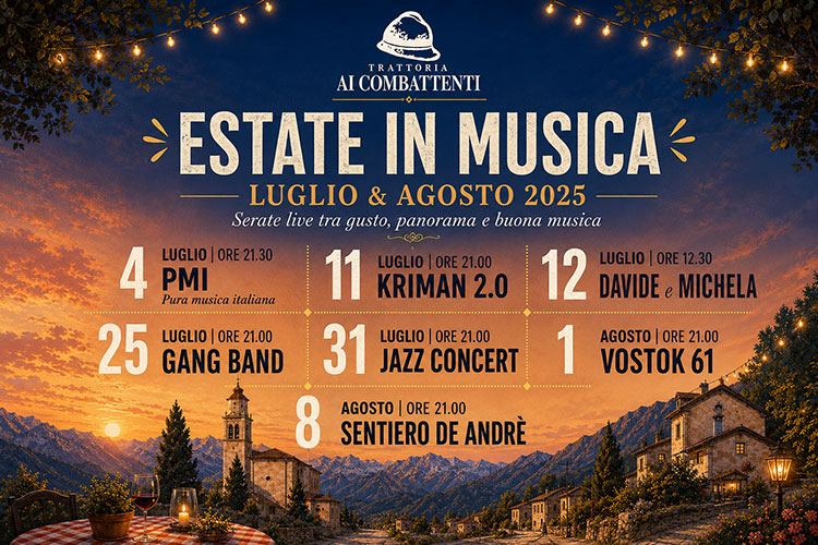 Estate in Musica 2026 Alla Trattoria Ai Combattenti Estate in Musica 2026 Alla Trattoria Ai Combattenti